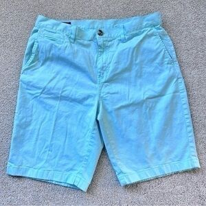 Wallin & Bros light blue flat front cotton shorts size 36